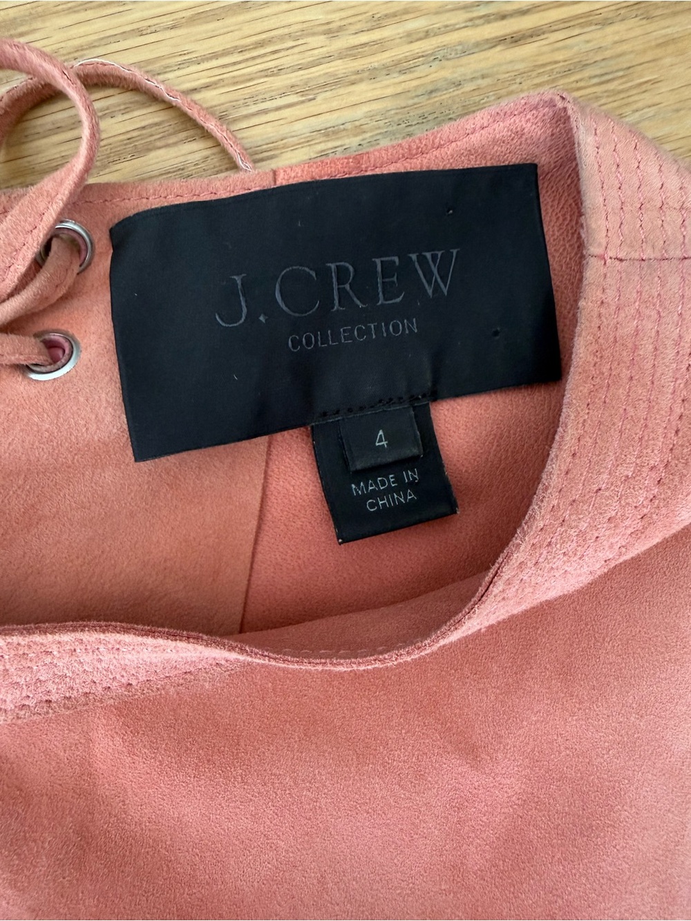 J. Crew Collection Lace-up Back Suede Dress Pink Sz 4 - Picture 9 of 14